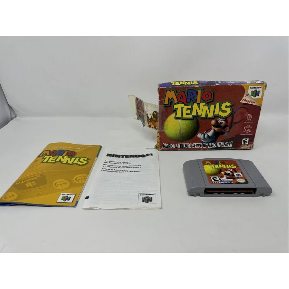 N64 Mario Tennis CIB Complete in Box w/Inserts (Nintendo 64, 2004) READ